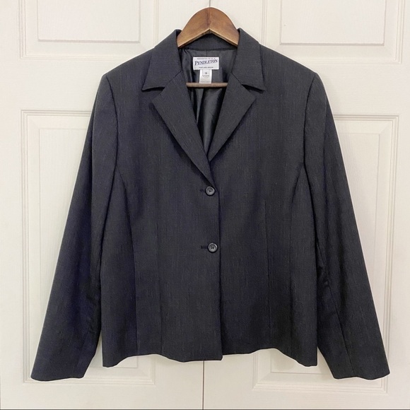 Vintage Pendleton Deep Gray Wool Button Blazer - Picture 6 of 6